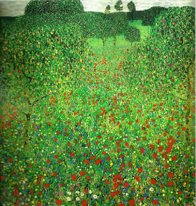 Gustav Klimt vallmofalt France oil painting art